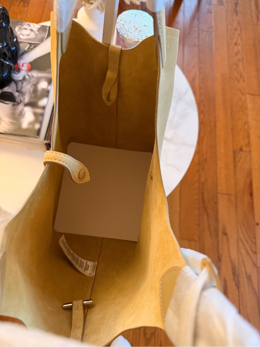 Ralph Lauren Beige Polo Play Suede Tote with Pony Logo - Picture 10 of 10